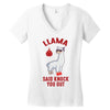 boxing llama Women's V-Neck T-Shirt