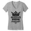 Queens Are Born In January Women's V-Neck T-Shirt