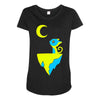 moon cat Maternity Scoop Neck T-shirt