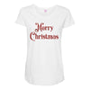 merry christmas red glitter Maternity Scoop Neck T-shirt