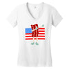 bacon american flag dab Women's V-Neck T-Shirt