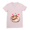 Baby Fox Belly Ladies Fitted T-Shirt