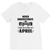 never underestimate an old man who was born in april V-Neck Tee