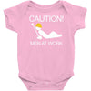 caution men at work Baby Onesie