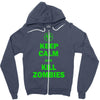 keep calm and kill zombies Zipper Hoodie