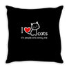 i love cats it's people who annoy me Throw Pillow