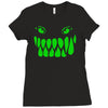 fun monster face, eat, beast, Ladies Fitted T-Shirt