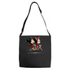 biking down main street Adjustable Strap Totes
