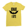 beware i bite Ladies Fitted T-Shirt