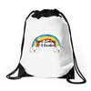 You're Looking At A Rainbow Drawstring Bags