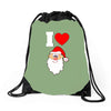 i love santa noel Drawstring Bags