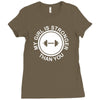 my girl is stronger than you Ladies Fitted T-Shirt