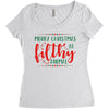 merry christmas ya filthy animal Women's Triblend Scoop T-shirt