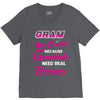 Gram Was Created Because Need Real Heroes V-Neck Tee