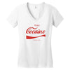 enjoy cocaine funny gray Women's V-Neck T-Shirt