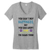 you can't buy happiness, but you can adopt a cat and that's pretty muc Women's V-Neck T-Shirt