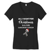 all i want for christmas is a cure carcinoid cancer Women's V-Neck T-Shirt