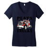 plays with trucks family matching Women's V-Neck T-Shirt