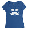 hipster glasses and moustache Women's Triblend Scoop T-shirt