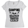 Camping Where Friends And Marshmallow Get Toasted At The Same Time Women's Triblend Scoop T-shirt