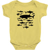shark chart light blue t shirt Baby Onesie