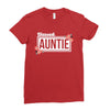 blessed aunitie with flower white color Ladies Fitted T-Shirt