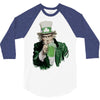 st patricks day  uncle sam 3/4 Sleeve Shirt