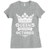 Queens Are Born In October Ladies Fitted T-Shirt