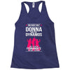 Donna And Dynamos White Letter Racerback Tank