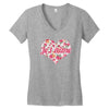 Jet'aime Flower Heart Women's V-Neck T-Shirt