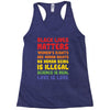 black lives matters, women's rights are human rights Racerback Tank