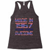 made in 1967 50 years of being awesome Racerback Tank