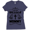 I Am One Blessed Mommy Ladies Fitted T-Shirt