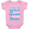 Papa Was Created because Grankids Need Real Heroes Baby Onesie