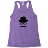 hat wayfarer glasses funny moustache hipster funny geek light tee shir Racerback Tank
