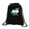 sad unicorn Drawstring Bags