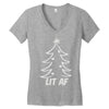 lit af christmas tree Women's V-Neck T-Shirt