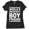 world's okayest boyfriend couple love funny Ladies Fitted T-Shirt