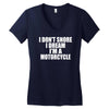 i don&rsquo;t snore i dream i&rsquo;m a motorcycle Women's V-Neck T-Shirt