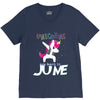 unicorns are born in june V-Neck Tee