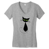 black cat idiot Women's V-Neck T-Shirt