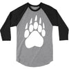 large bear paw print crew neck long sleeve 3/4 Sleeve Shirt
