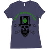 happy saint patrick day skull Ladies Fitted T-Shirt