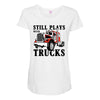 still plays with trucks family matching Maternity Scoop Neck T-shirt