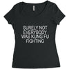 surely not everybody was kung fu fighting Women's Triblend Scoop T-shirt