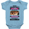 Never Underestimate A Man Who Watches Friends And Was Born in December Baby Bodysuit