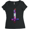 inverted galaxy cross funny  religion banter space fashion new Women's Triblend Scoop T-shirt