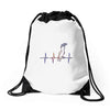 my heart beats for parrots Drawstring Bags
