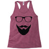 beard and glasses Racerback Tank