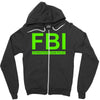 mens fbi print casual slim Zipper Hoodie